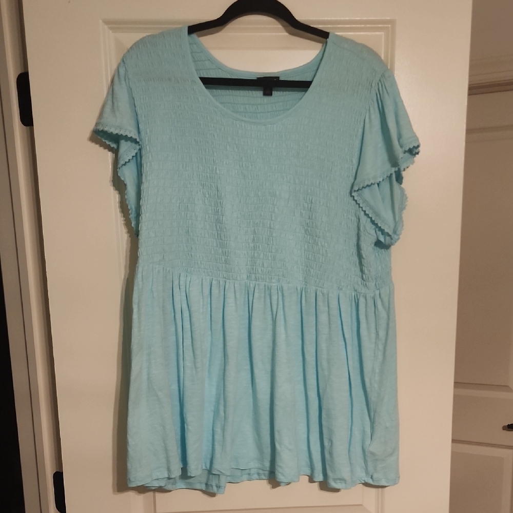 TORRID 3XL Light Blue Women's Top BABYDOLL